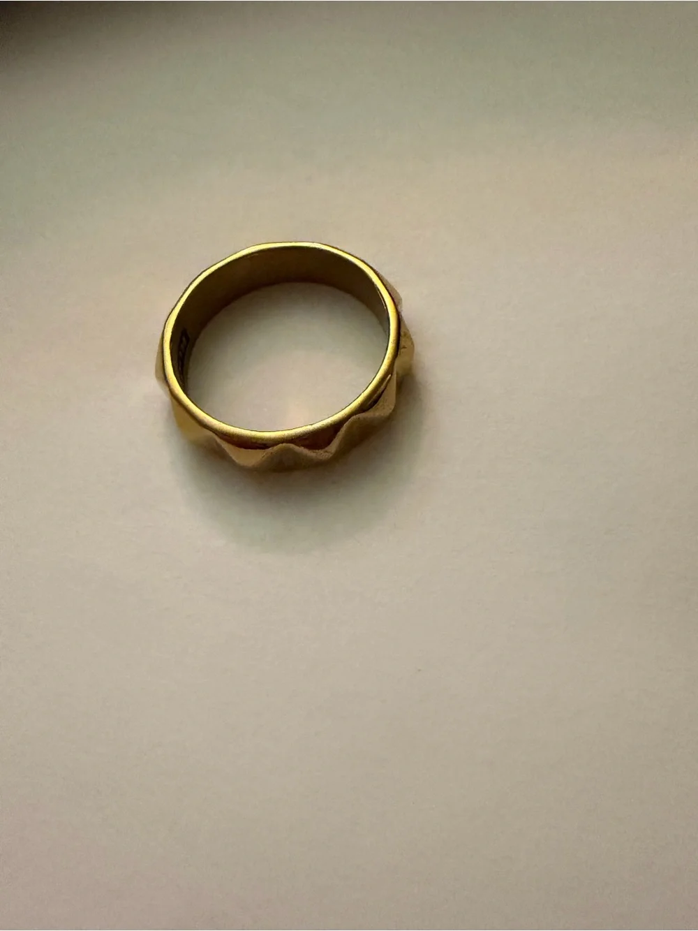 Gold Tone Pyramid-Stud Women's Stackable Ring size 10